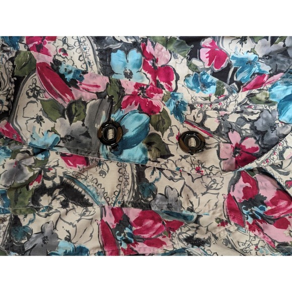 Coldwater Creek size 10 womens multicolor 2 button blazer short sleeve jacket - Picture 2 of 8